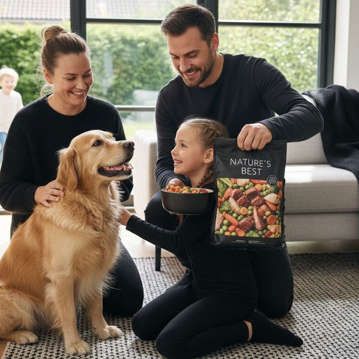 naturligt hundefoder familie