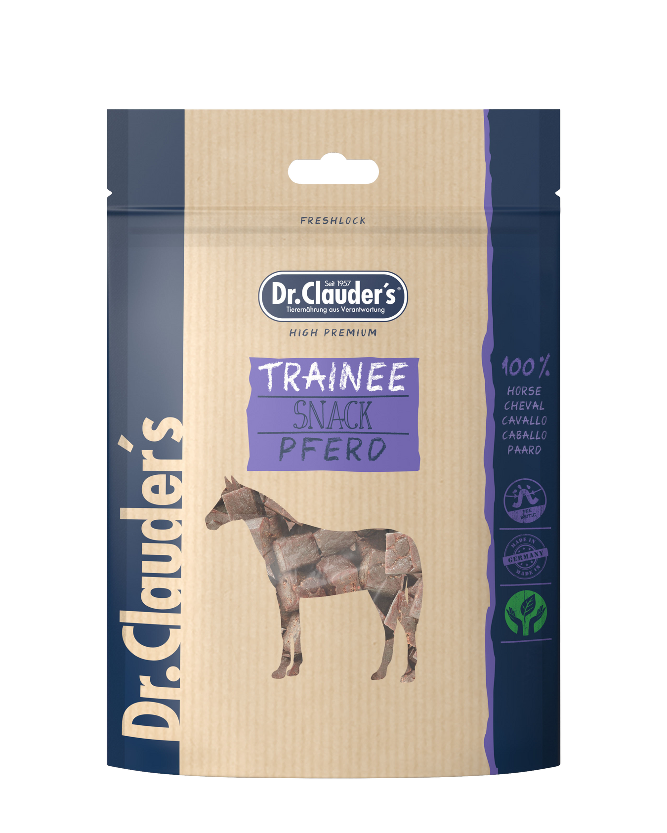 Godbidder Hest fra Dr. Clauder's tilbyder lækre allergivenlige hunde snacks med hestekød