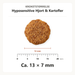 Kroketstørrelse for Dr. Clauder's Hyposensitive Hjort & Kartofler: ca. 13 × 7 mm vist ved en mm-lineal.