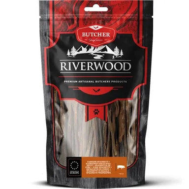 Tyggeben til hunde | Svine Spaghetti | 100g | Riverwood Tyggeben