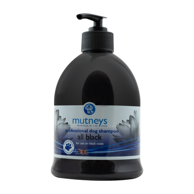 Mutneys All Black Hundeshampoo særdeles velegnet til sorte, blå og sølv hunde