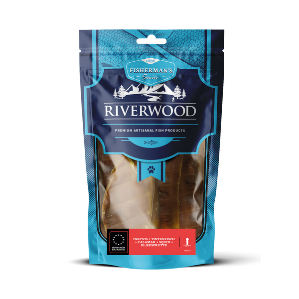 Tørret fisk til hund | Blæksprutte | 100 gr. | Riverwood Tyggeben
