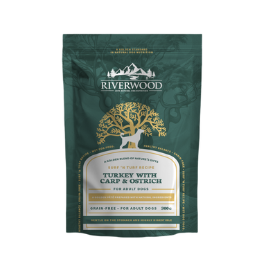 Riverwood vådfoder | Surf 'n Turf Kalkun med Struds & Karpe | 300 g