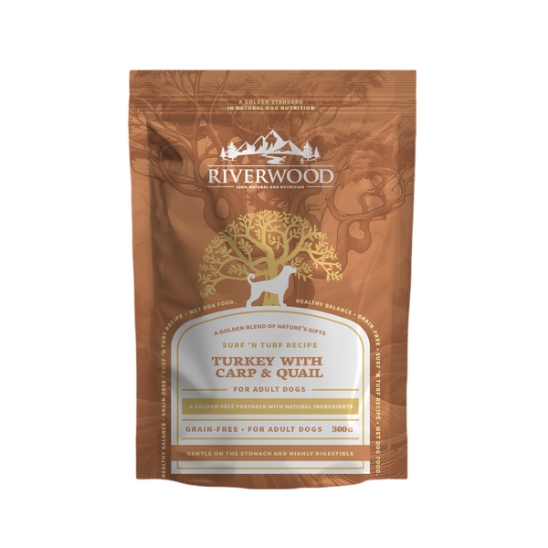 Riverwood vådfoder | Surf 'n Turf Kalkun med Vagtel & Karpe | 300 g