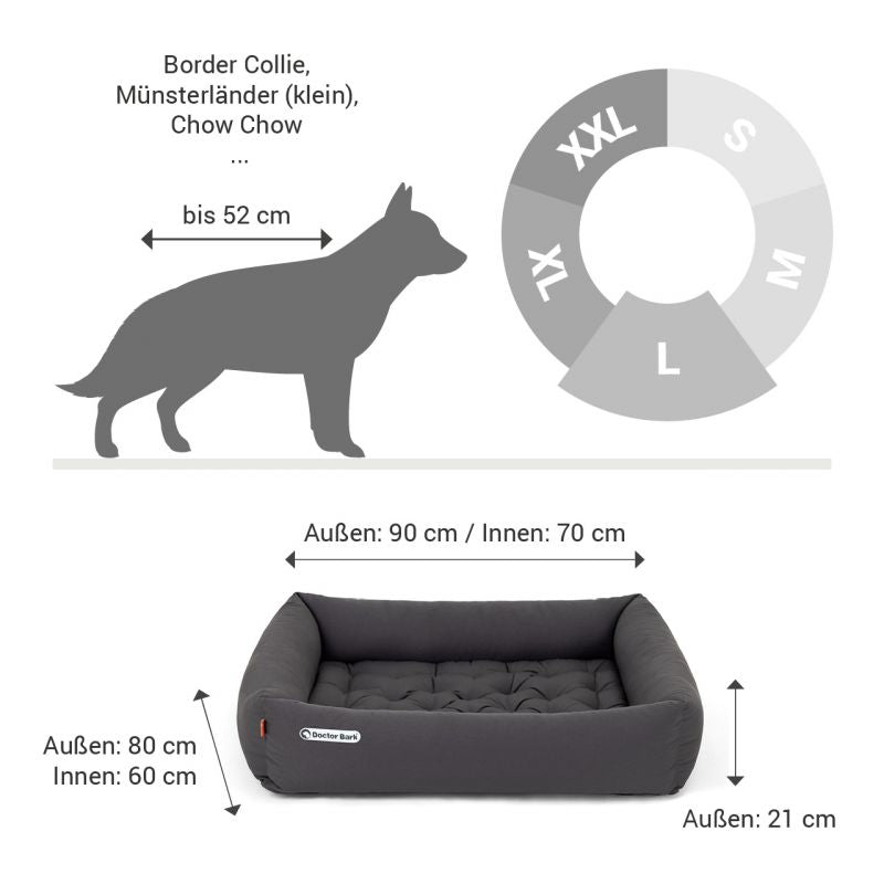 DOCTOR BARK Ortopædisk Hundeseng Hypoallergenic | Grå