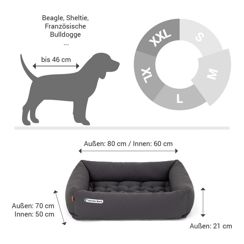 DOCTOR BARK Ortopædisk Hundeseng Hypoallergenic | Grå