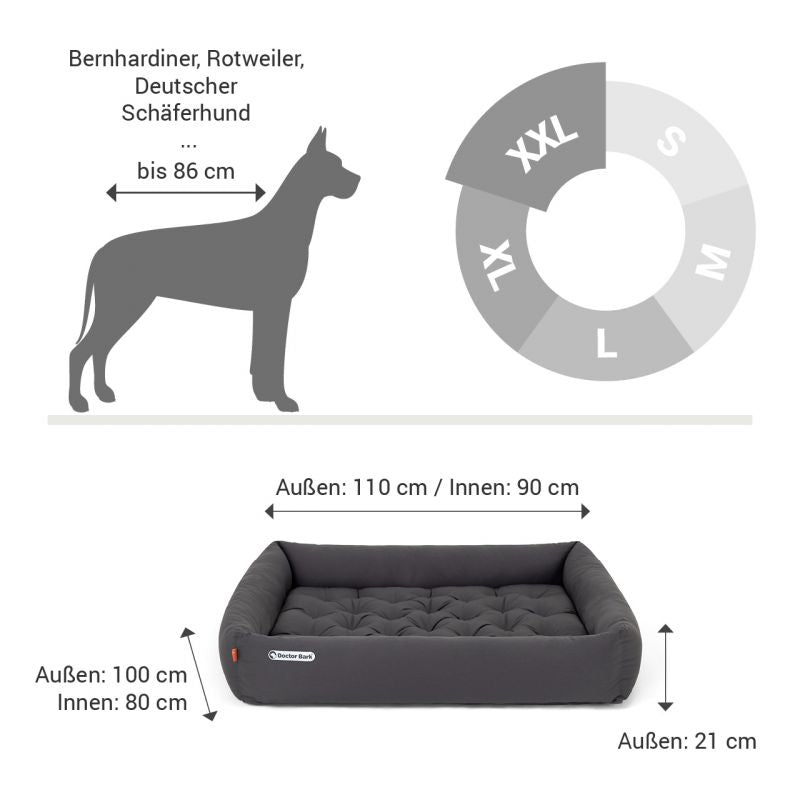 DOCTOR BARK Ortopædisk Hundeseng Hypoallergenic | Grå