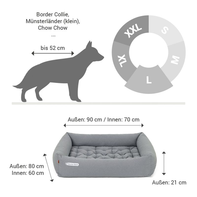 DOCTOR BARK Ortopædisk Hundeseng Hypoallergenic | Lysegrå