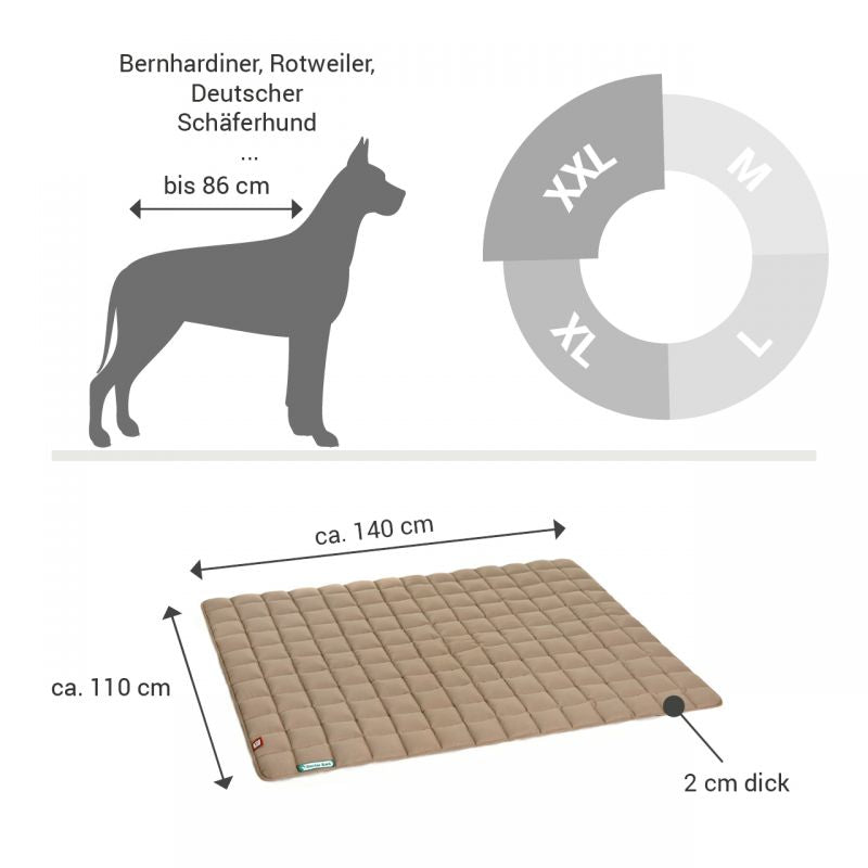DOCTOR BARK Hundetæppe Hypoallergenic | Vendbar Karamel / Mosgrøn