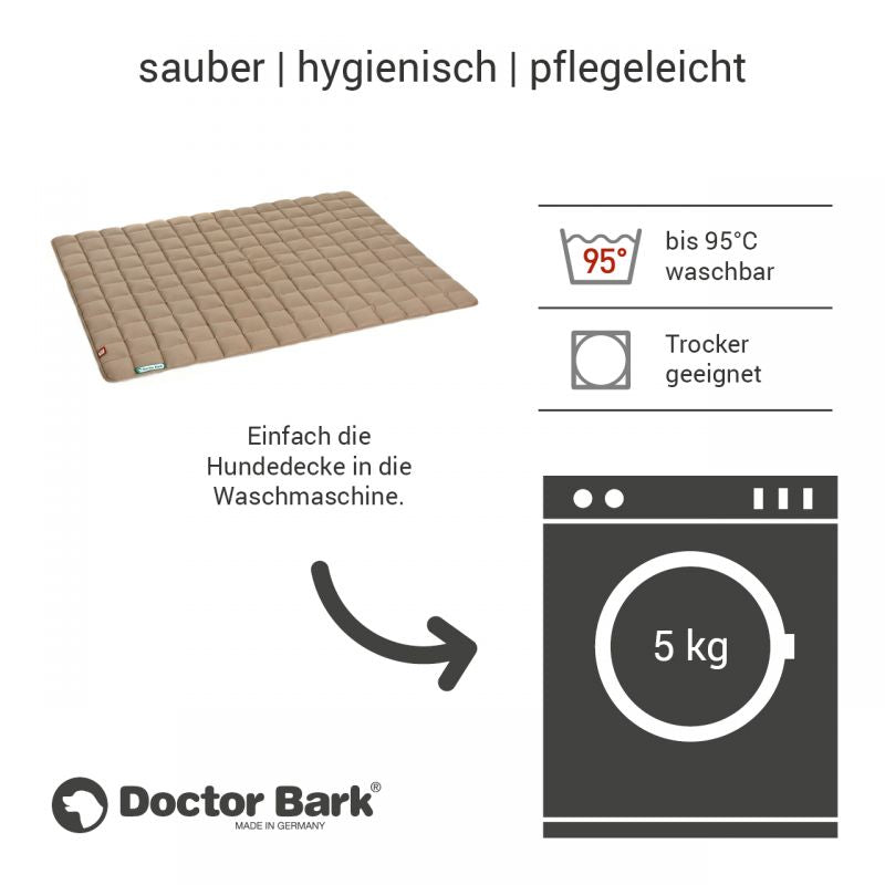 DOCTOR BARK Hundetæppe Hypoallergenic | Vendbar Karamel / Mosgrøn